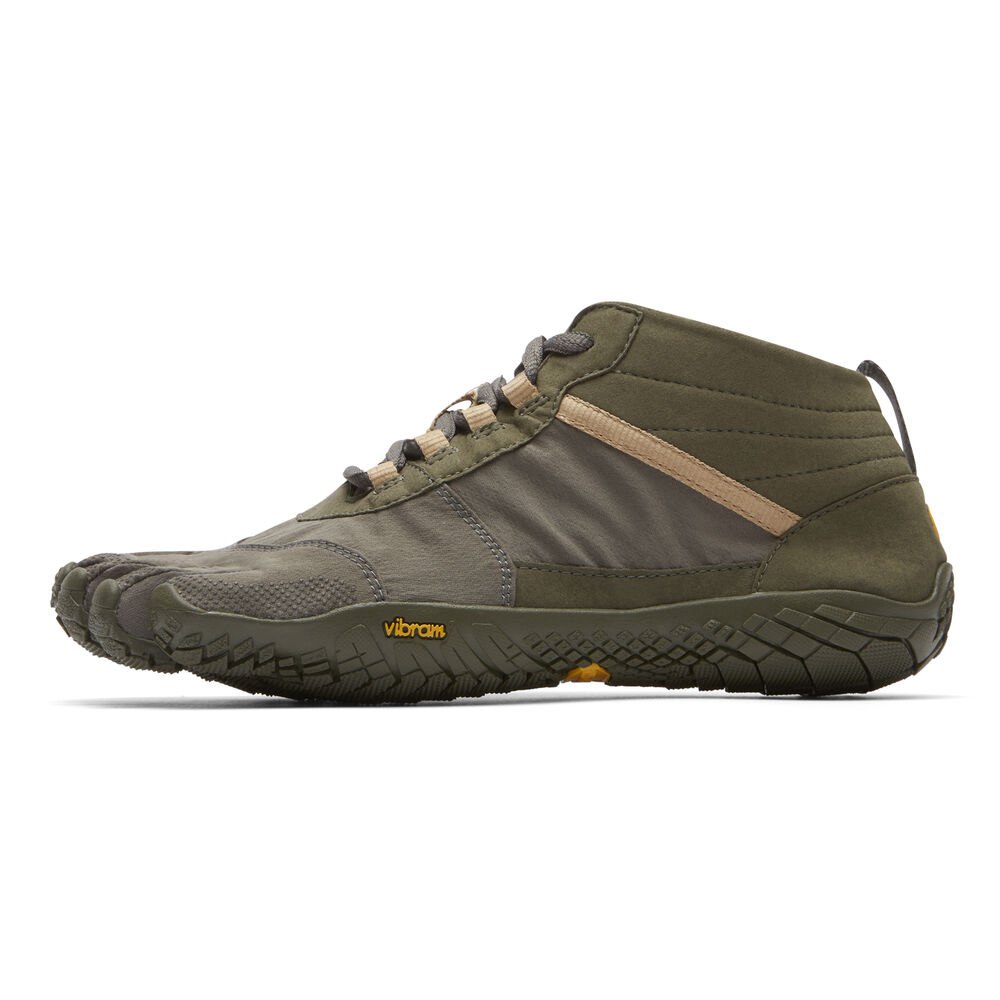 Vibram Five Fingers Mens Barefoot Shoes - Olive - V-Trek - 92436-WPMH